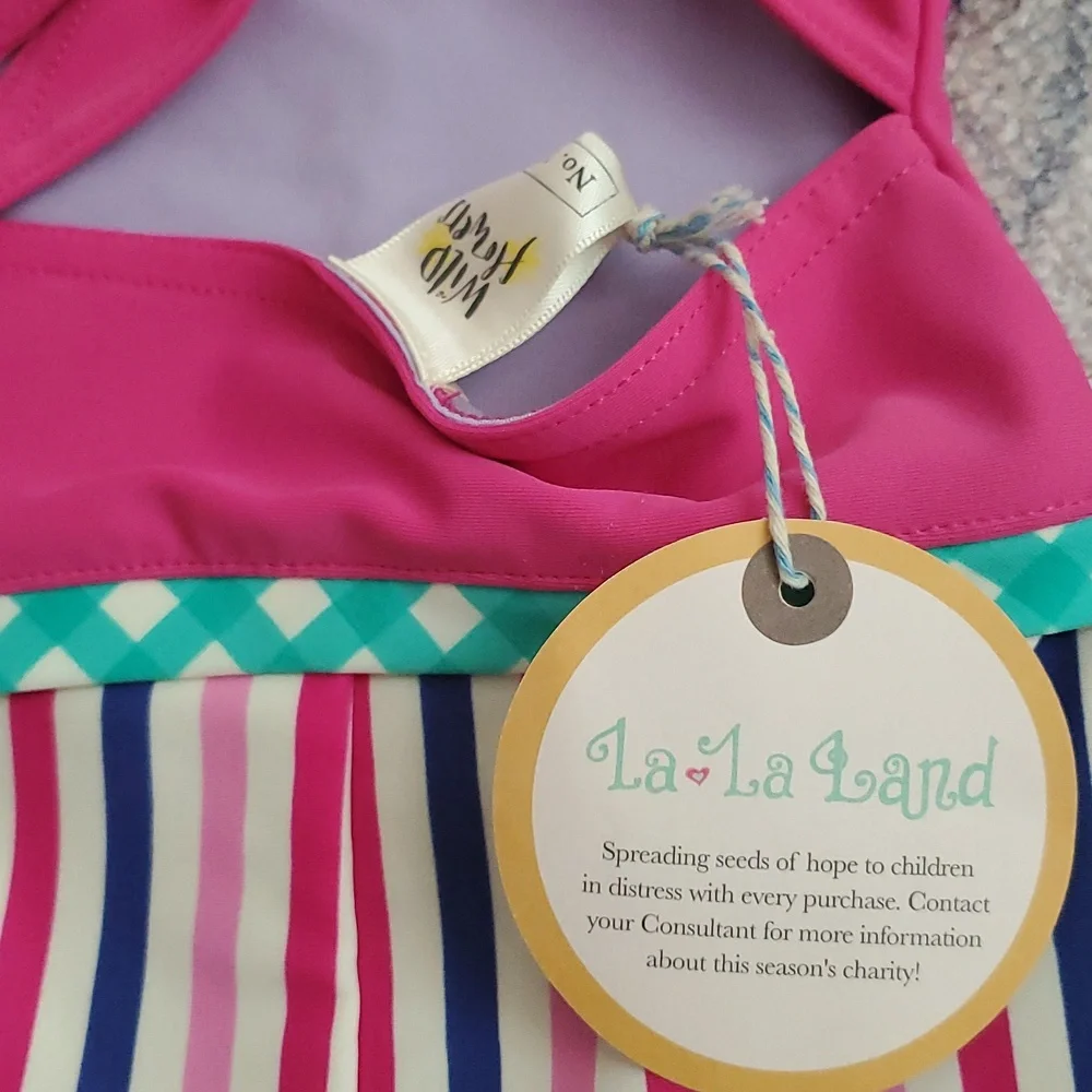 NWT Wildflowers Clothing La La Land Kiddy Pool Pink One Piece Swimsuit Sz12m